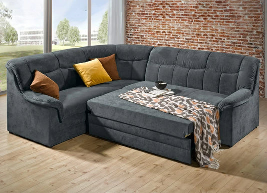 Funkcionāls stūra dīvāns ar gulēšanas funkciju un veļas kasti – Art. 48527