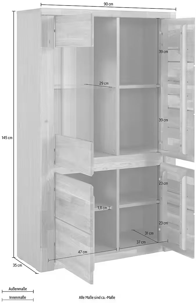 Masīvkoka vitrīna ar LED apgaismojumu 71908037