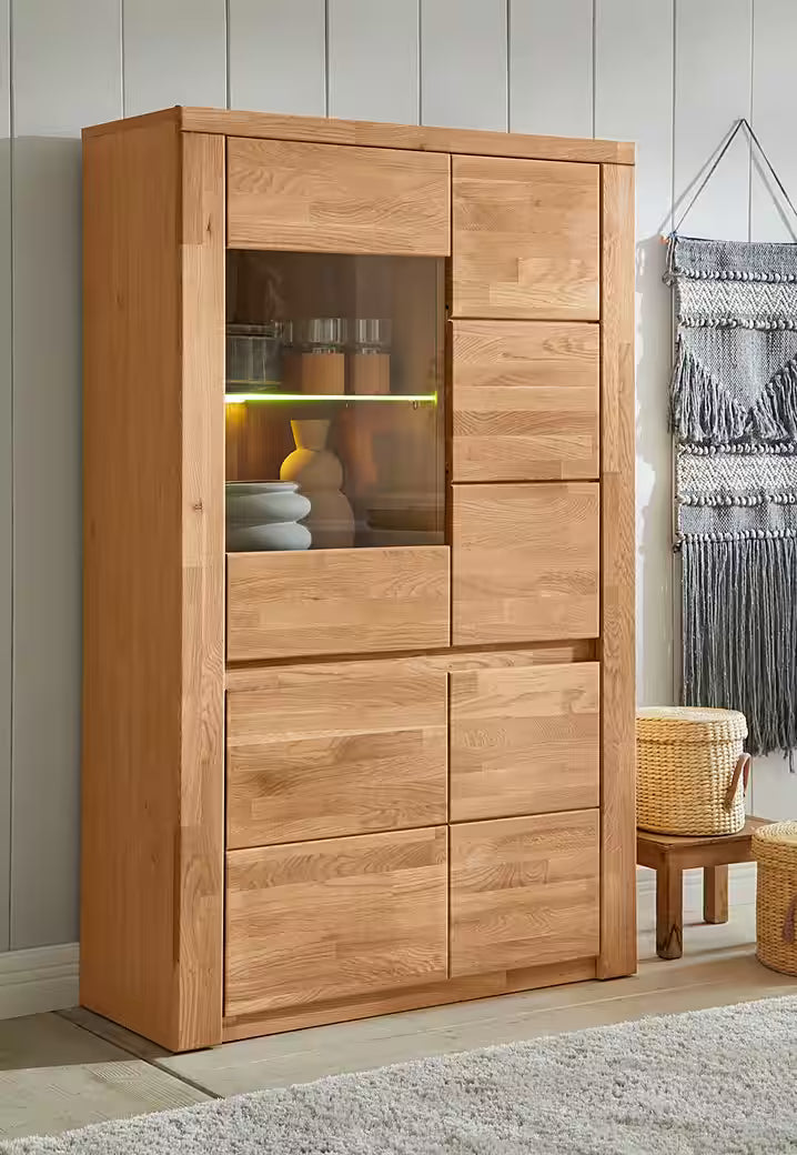 Masīvkoka vitrīna ar LED apgaismojumu 71908037