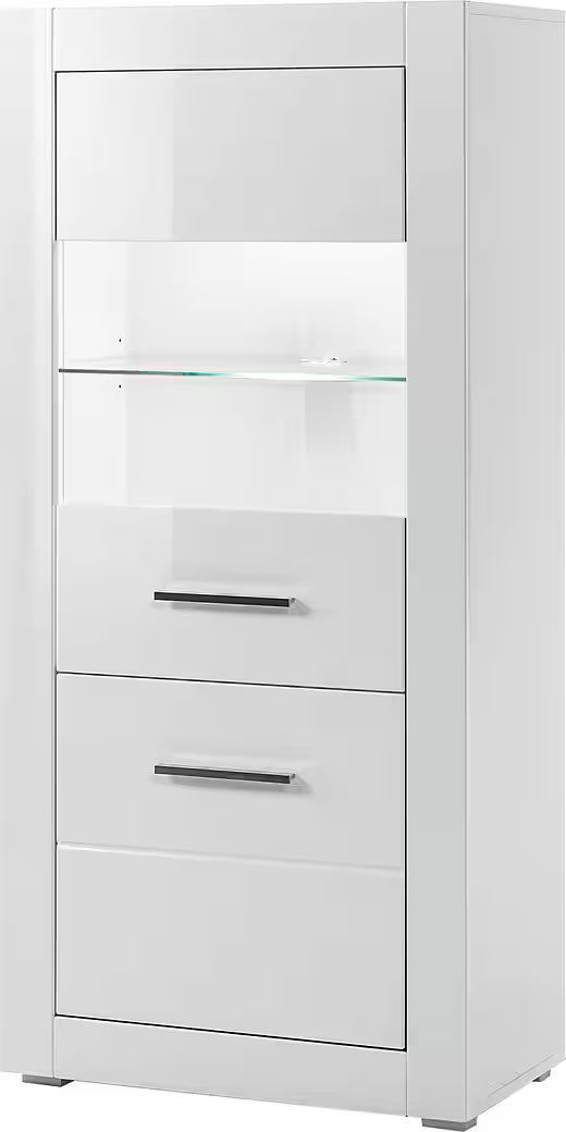 Balta vitrīna ar stikla plauktu 24995611